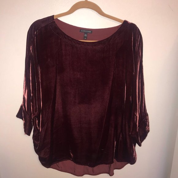eileen fisher dolman sleeve velvet top